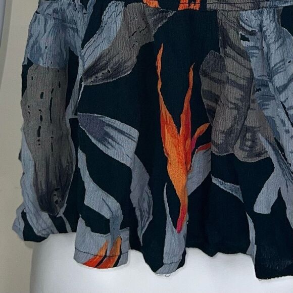 Patrons of Peace Blue & Orange Floral Crop Cami - Picture 11 of 11